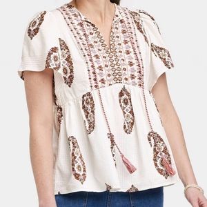Knox Rose Very Cool boho top! NWT.